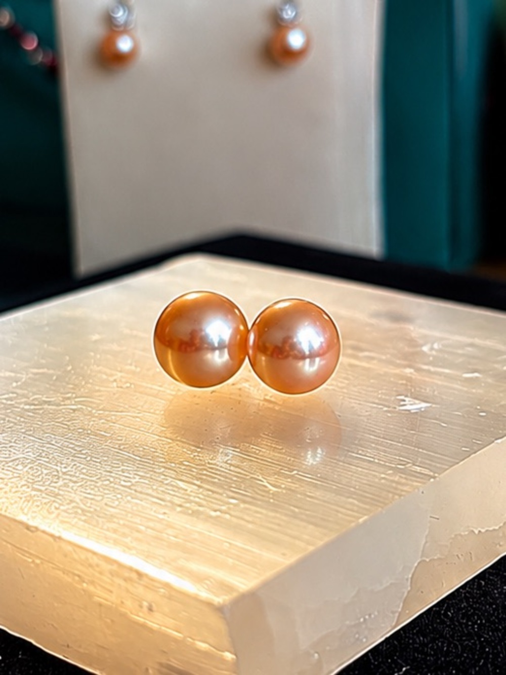 Champagne 10mm Pearl Stud Earrings on 925 Sterling Silver